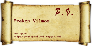 Prekop Vilmos névjegykártya